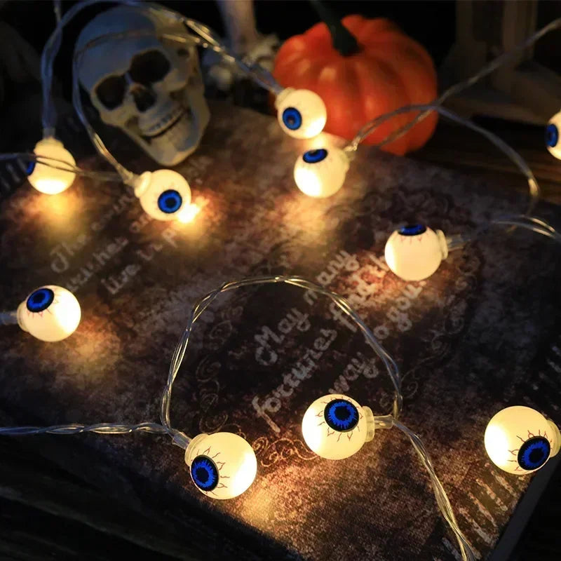Halloween LED String Lights – 1.5m 10-Light Battery Powered | Pumpkin, Ghost, Skull & More