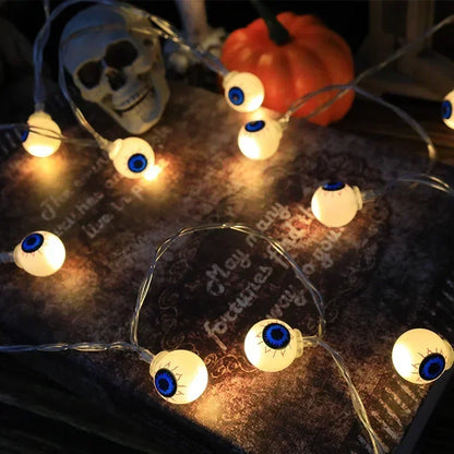 Halloween LED String Lights – 1.5m 10-Light Battery Powered | Pumpkin, Ghost, Skull & More