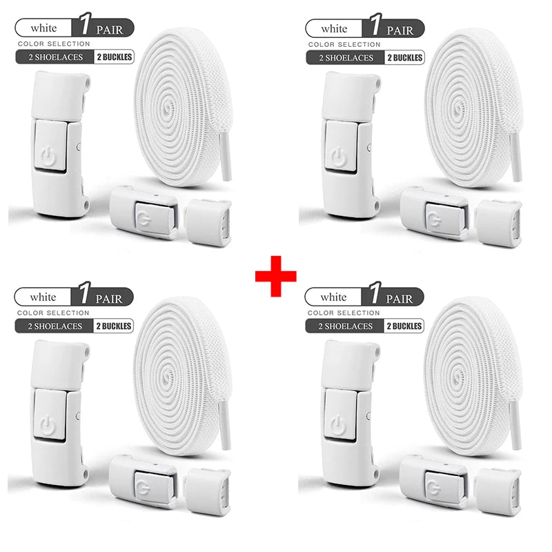 No-Tie Elastic Shoe Laces with Press Lock – Quick Fit Stretch Laces for Adults & Kids | Sports, Travel & Everyday Use