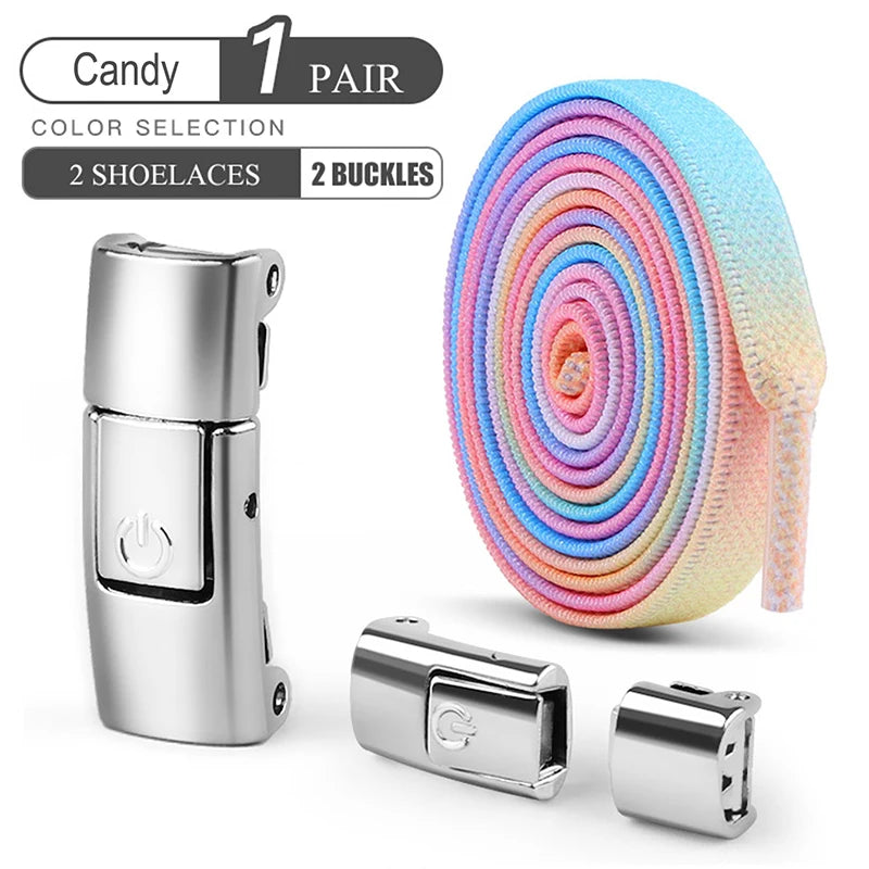 No-Tie Elastic Shoe Laces with Press Lock – Quick Fit Stretch Laces for Adults & Kids | Sports, Travel & Everyday Use