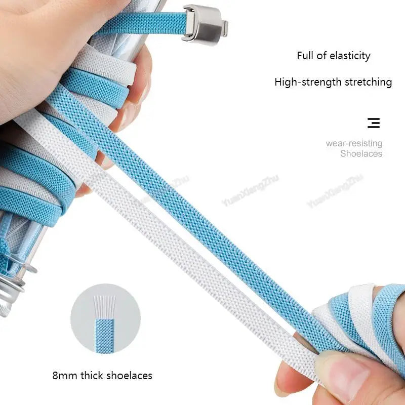 No Tie Shoe laces Press Lock Shoelaces without ties Elastic Laces Sneaker Kids Adult Flat Shoelace for Shoes