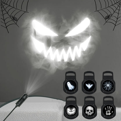 USB LED Projector Night Light – Switchable Halloween & Christmas Pattern Lamp for Ceiling, Wall & Window Decor