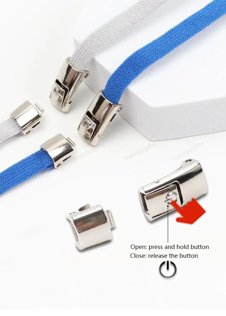 No Tie Shoe laces Press Lock Shoelaces without ties Elastic Laces Sneaker Kids Adult Flat Shoelace for Shoes