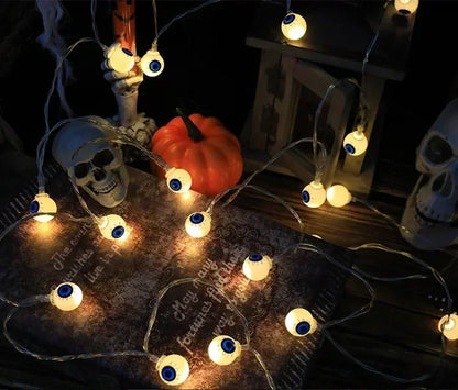 Halloween LED String Lights – 1.5m 10-Light Battery Powered | Pumpkin, Ghost, Skull & More