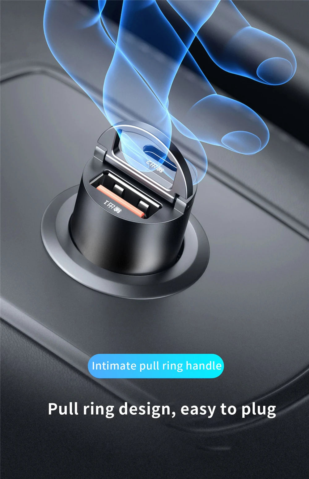 Mini Car Charger – 200W QC3.0 & PD Fast Charging | USB-A + USB-C | iPhone, Samsung, Xiaomi