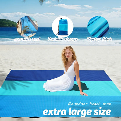 Large Sandproof Beach Blanket & Waterproof Picnic Mat