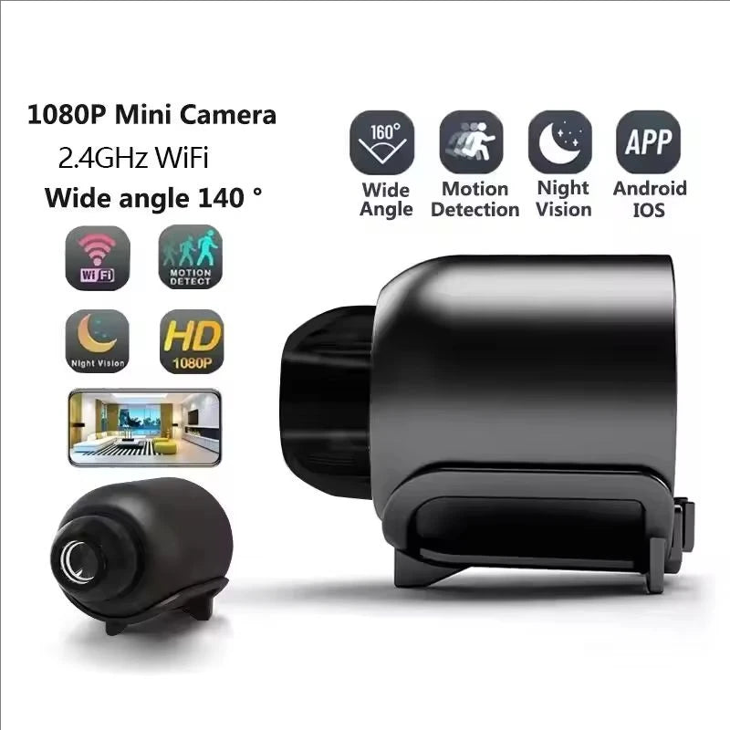 1080P HD Mini WiFi Security Camera – Wireless Night Vision, Motion Detection & Two-Way Audio | Indoor Home Surveillance