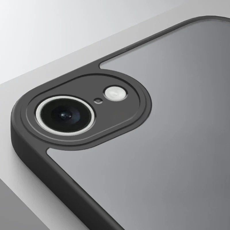 Phone case with camera cutout on a gray background