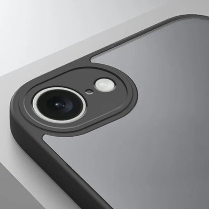 Phone case with camera cutout on a gray background